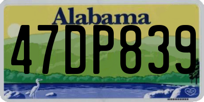 AL license plate 47DP839