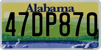 AL license plate 47DP870