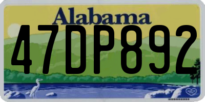 AL license plate 47DP892