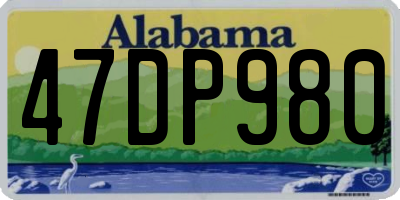 AL license plate 47DP980