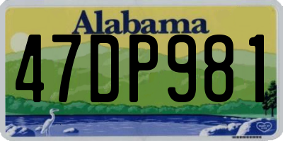 AL license plate 47DP981