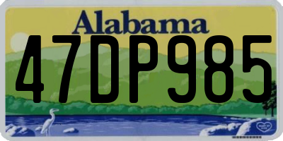 AL license plate 47DP985