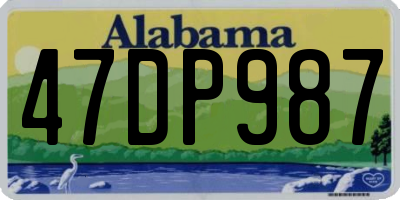 AL license plate 47DP987