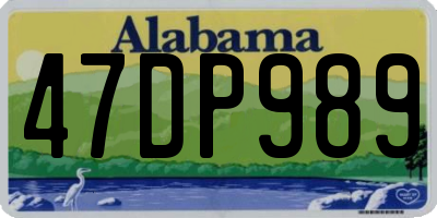 AL license plate 47DP989