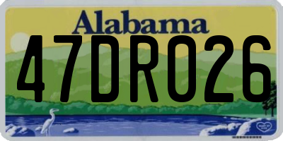 AL license plate 47DR026