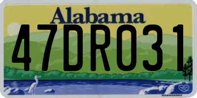 AL license plate 47DR031