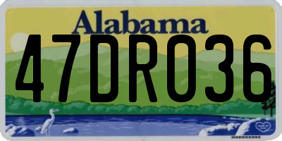 AL license plate 47DR036