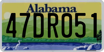 AL license plate 47DR051