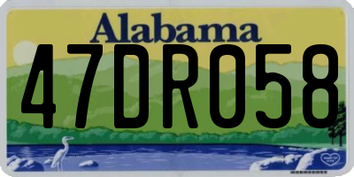 AL license plate 47DR058