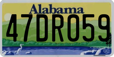 AL license plate 47DR059