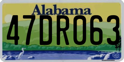 AL license plate 47DR063