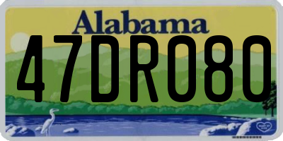 AL license plate 47DR080