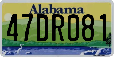 AL license plate 47DR081