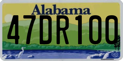 AL license plate 47DR100