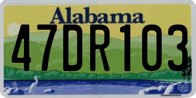 AL license plate 47DR103