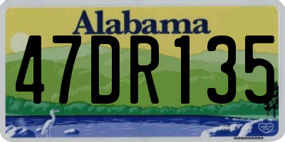 AL license plate 47DR135