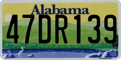 AL license plate 47DR139