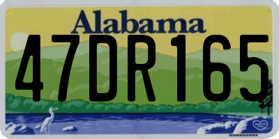 AL license plate 47DR165