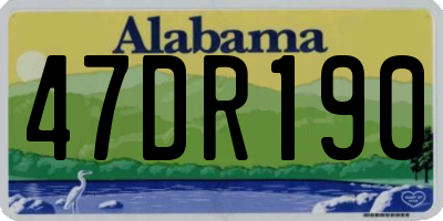 AL license plate 47DR190