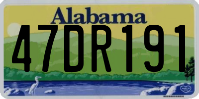 AL license plate 47DR191