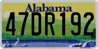 AL license plate 47DR192