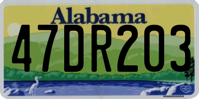 AL license plate 47DR203