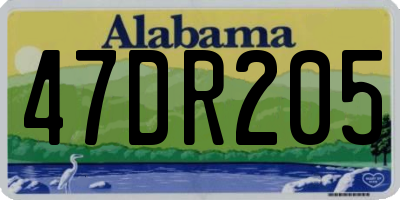 AL license plate 47DR205
