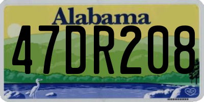 AL license plate 47DR208