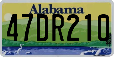 AL license plate 47DR210