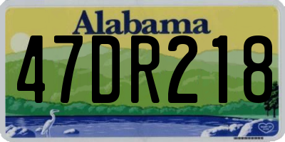 AL license plate 47DR218