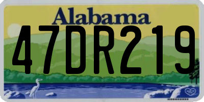 AL license plate 47DR219