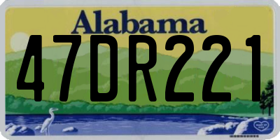 AL license plate 47DR221
