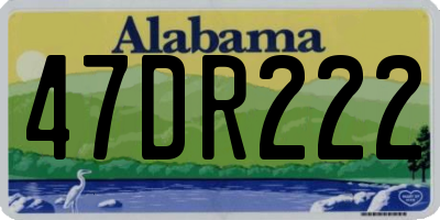 AL license plate 47DR222