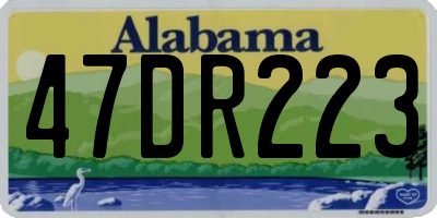 AL license plate 47DR223