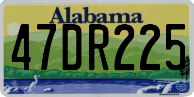 AL license plate 47DR225
