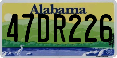 AL license plate 47DR226