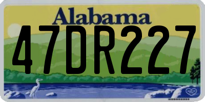AL license plate 47DR227