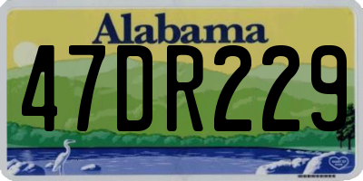 AL license plate 47DR229