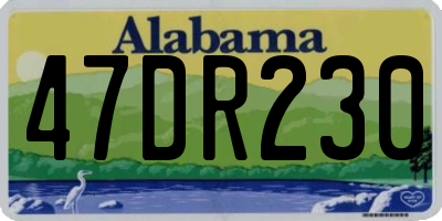 AL license plate 47DR230