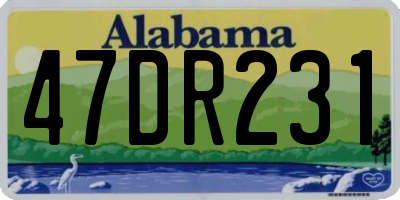 AL license plate 47DR231