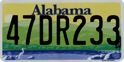 AL license plate 47DR233
