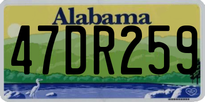 AL license plate 47DR259