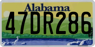 AL license plate 47DR286