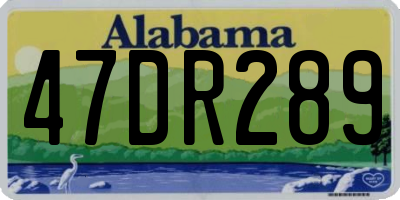 AL license plate 47DR289
