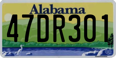 AL license plate 47DR301