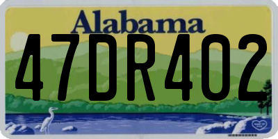 AL license plate 47DR402
