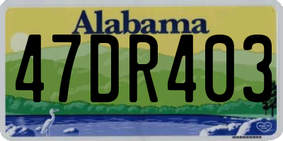 AL license plate 47DR403