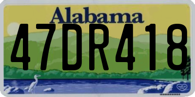 AL license plate 47DR418