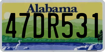 AL license plate 47DR531