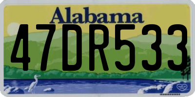 AL license plate 47DR533